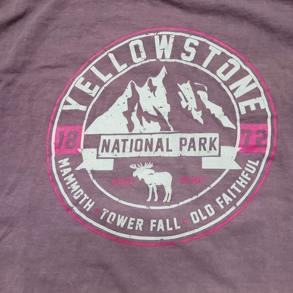 Yellowstone National Park ombre dipped dyed long sleeve soft shirt women's large - Picture 2 of 4